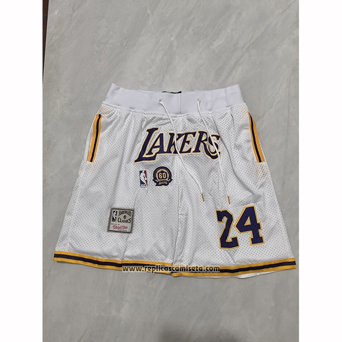Pantalone Los Angeles Lakers Mitchell & Ness Hardwood Classics Blanco